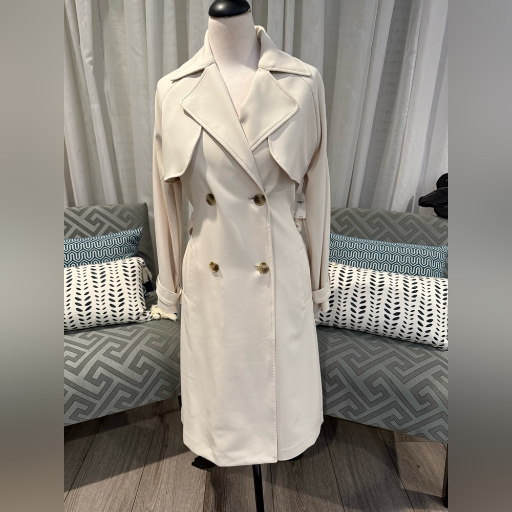 Old Navy Cream Double-Breasted Trench Coat, NWT